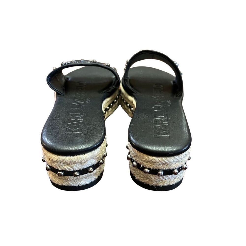 Karl Lagerfeld NWT Kamara Pearl Embellished Slip on Rope platform Size 7 - Picture 5 of 6